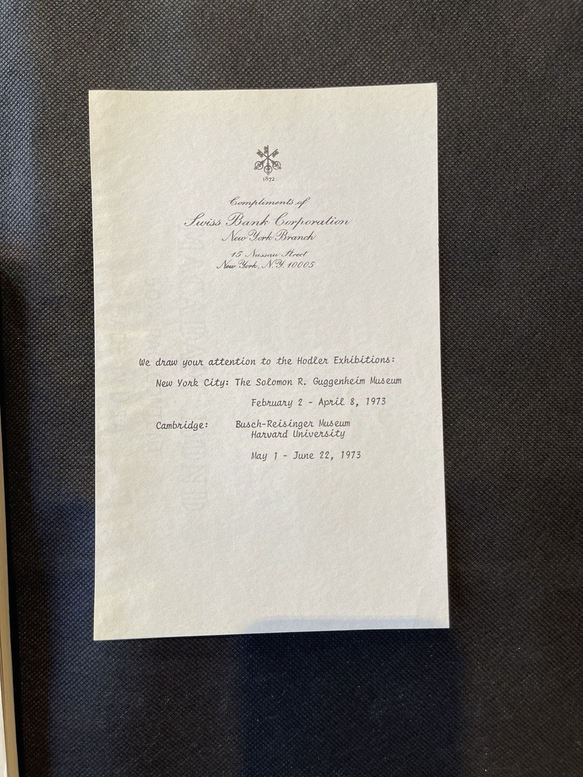 Ferdinand Hodler 1972 Catalogue And Invitation l