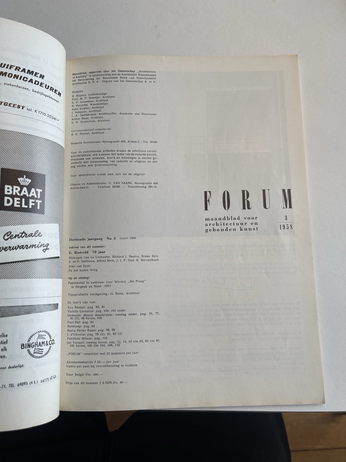 FORUM – RARE! March 1958 Dutch Architecture & Design Mag RIetveld Corbusier