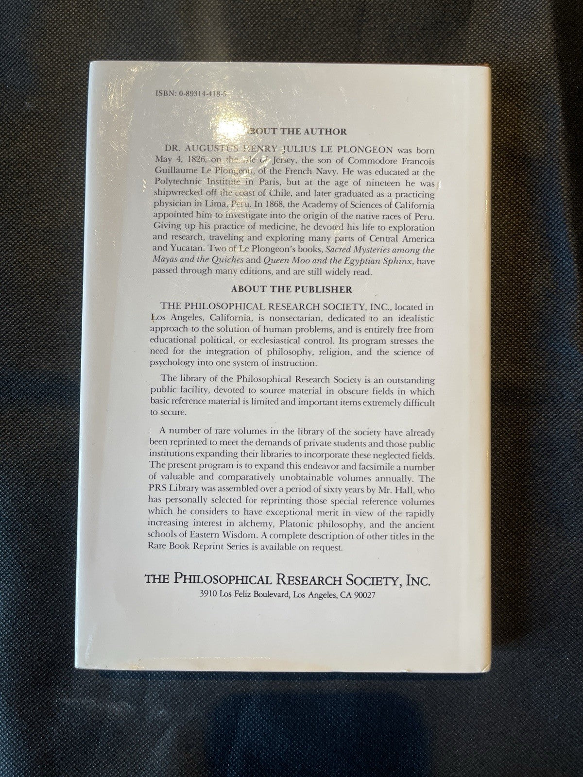 The Origin of the Egyptians byLe Plongeon - Manly P. Hall 1st ed of 2000 copies