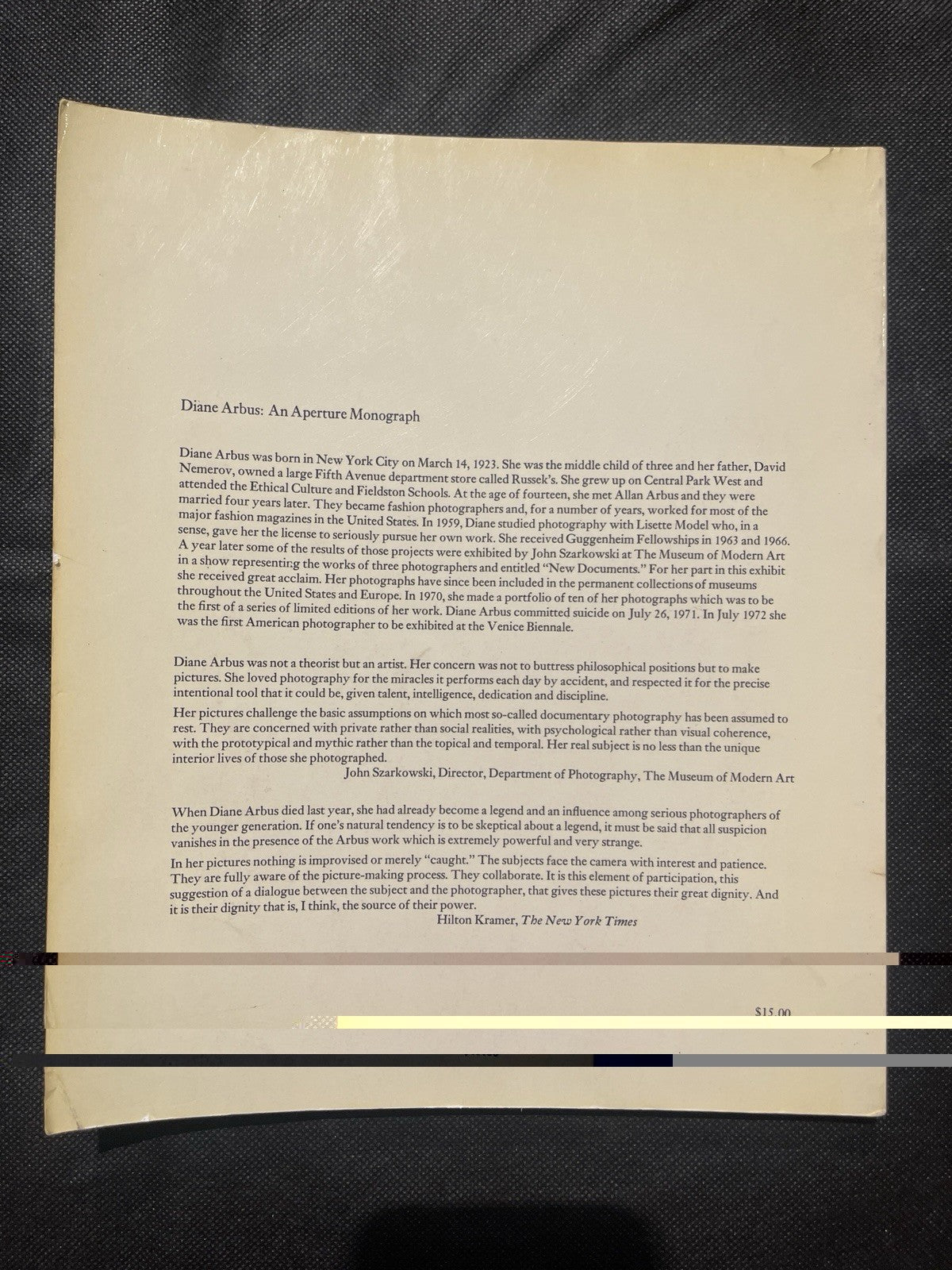 Diane Arbus Aperture Monograph (1972) | Black & White Documentary Portrait