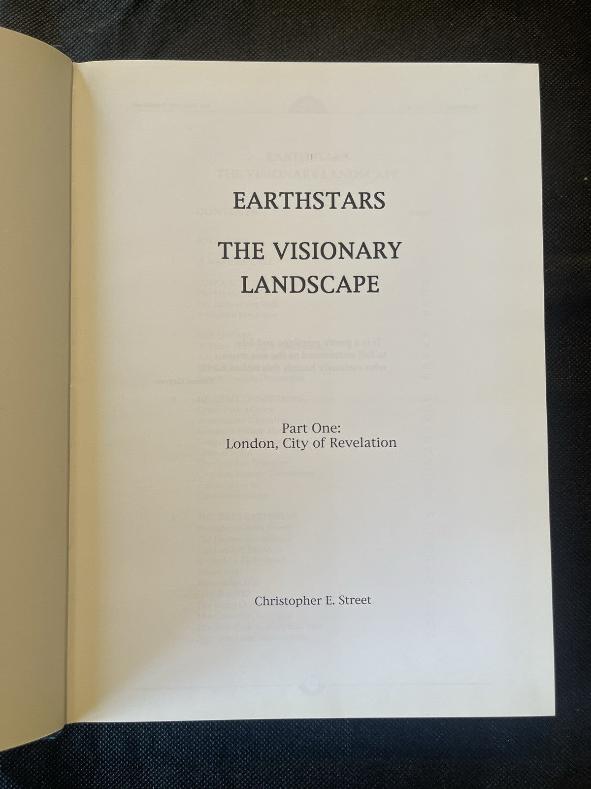 Christopher E. Street Earthstars London City of Revelation HC Illus Signed