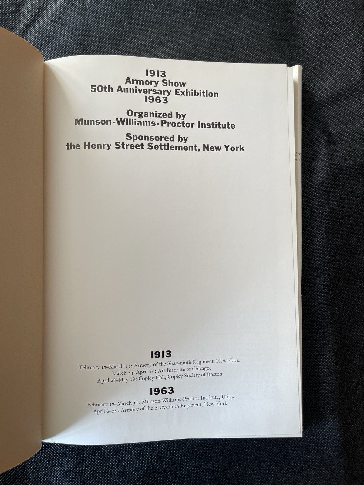 1913 Armory Show 50th Anniversary Exhibition 1963 HC/DJ Munson-Williams-Proctor