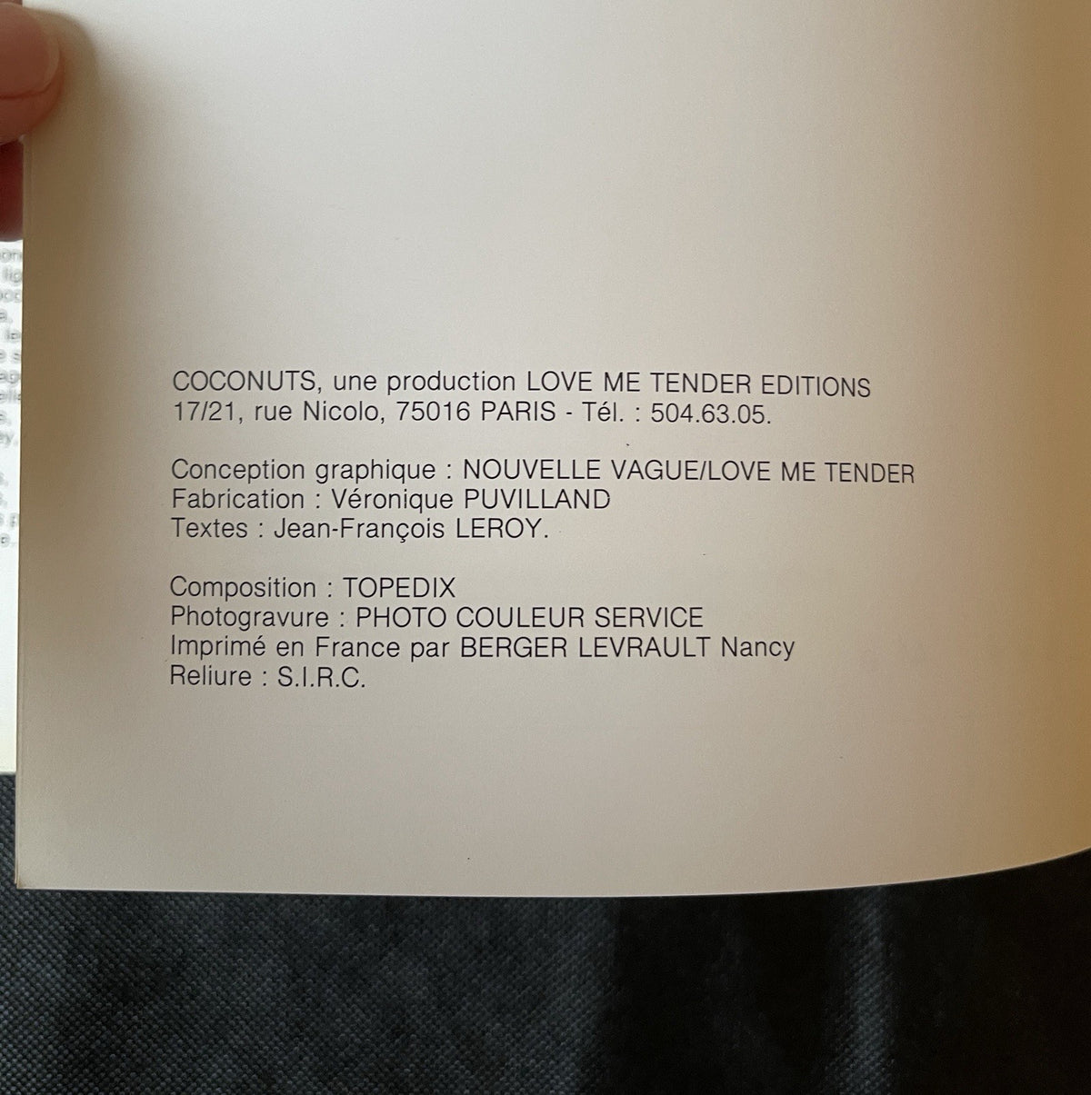 Coconuts  Jean Daniel Lorieux HC DJ 1st ED 1982 VG+