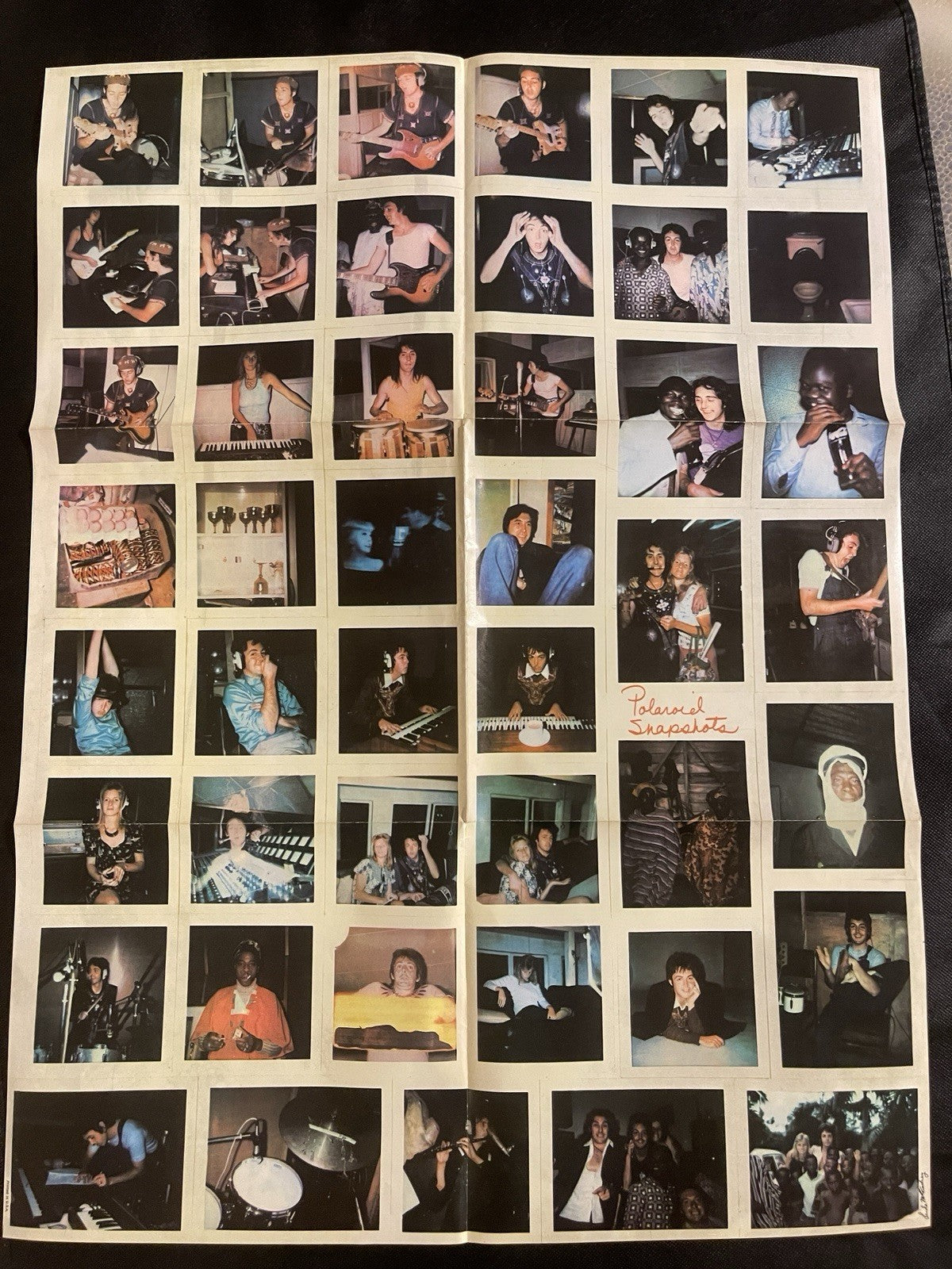 Paul McCartney Wings Band on the Run Polaroid Snapshots LP Insert Poster 1973