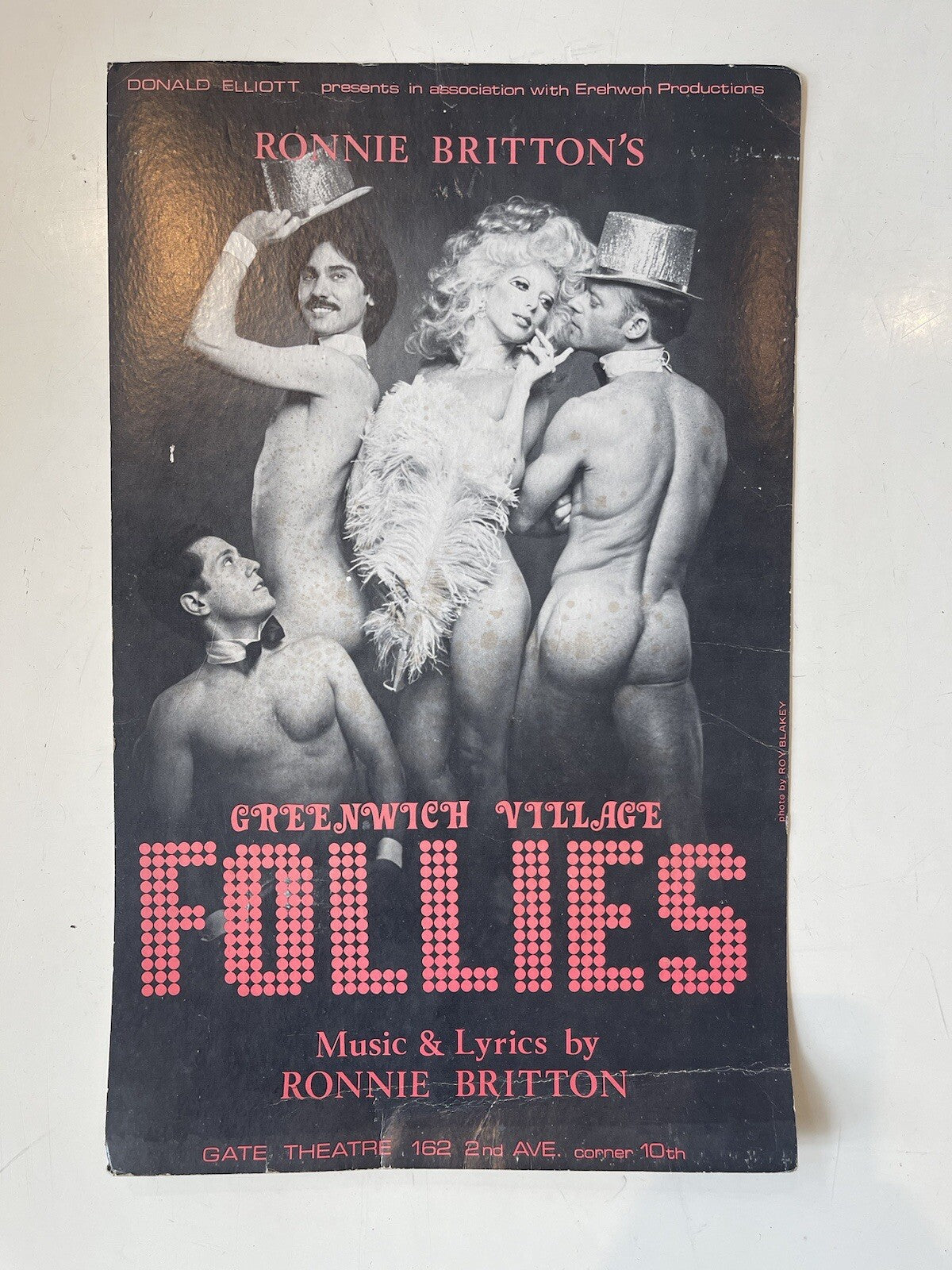 Signed Vintage theater Poster Ronnie Britton Greenwich Village Follies ed.50