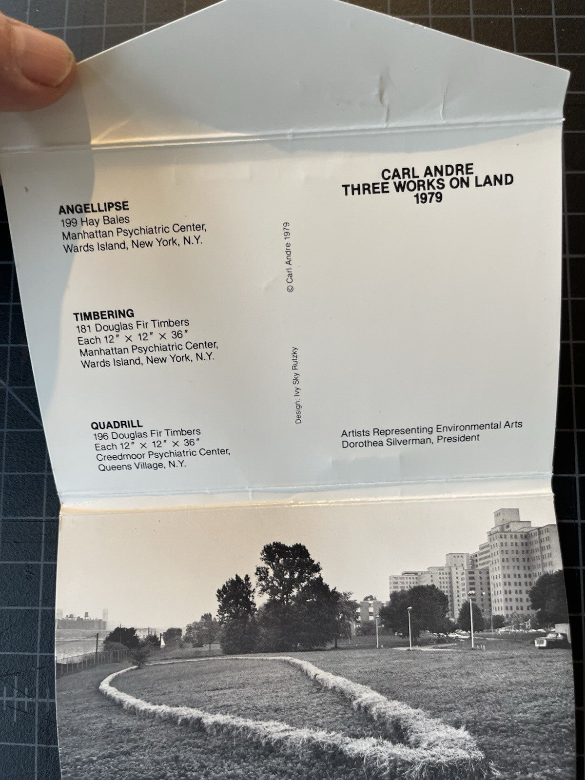 Carl Andre Three Works On Land postcard Set Rare 1979 + 8 Postcards