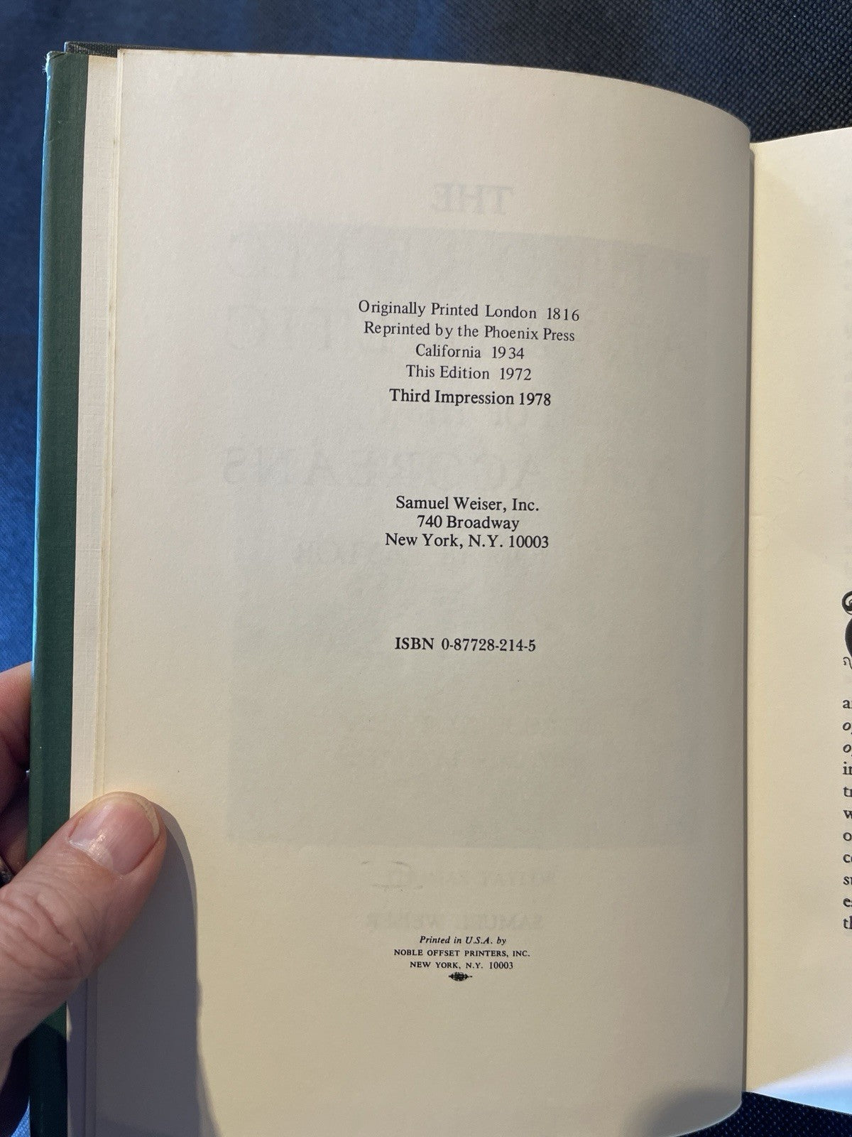 Thomas Taylor The Theoretic Arithmetic of the Pythagoreans HC 1972 Inscribed