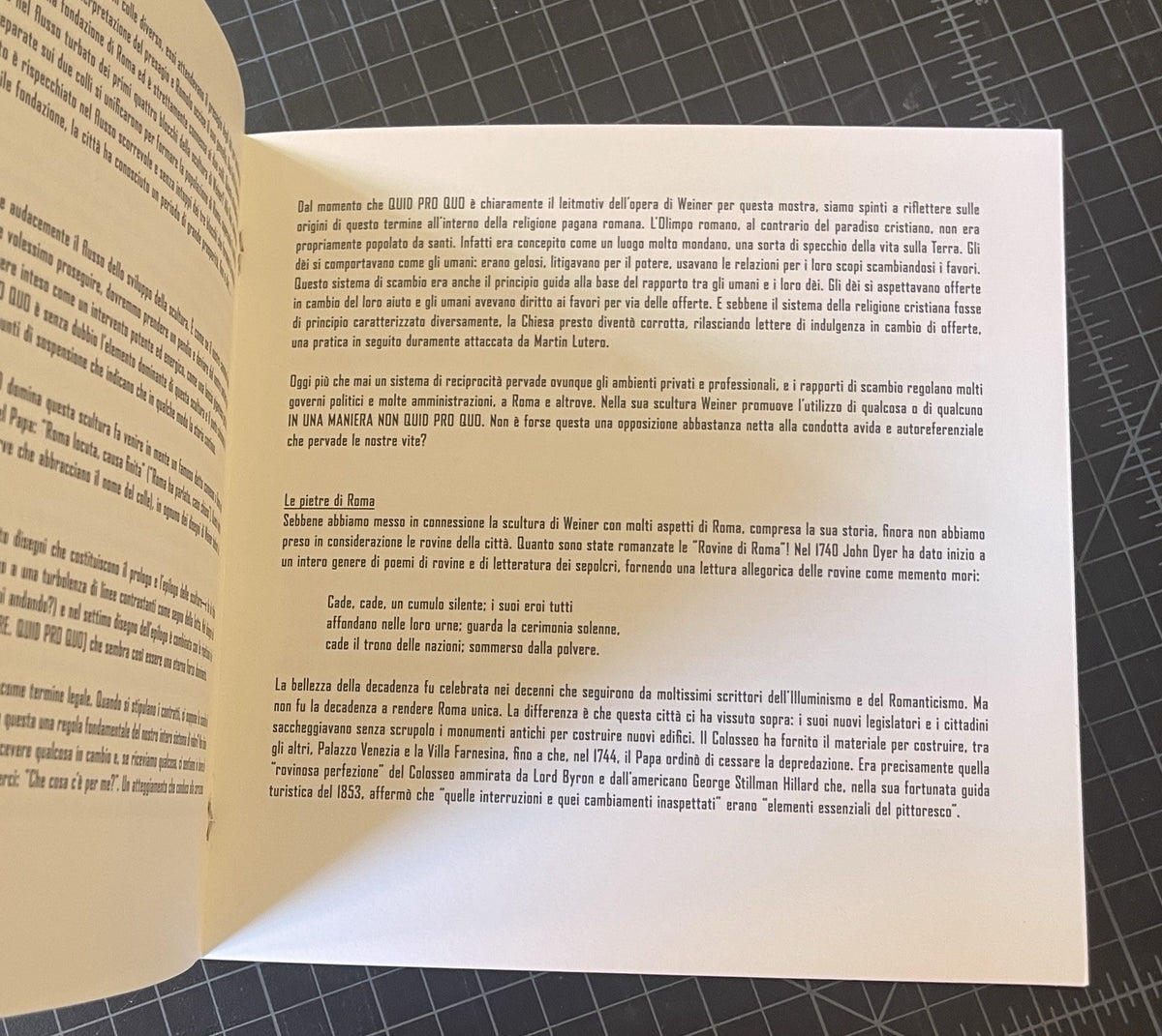 Lawrence Weiner – Quid Pro Quo – Gagosian Roma Exhibition Catalogue – Scarce