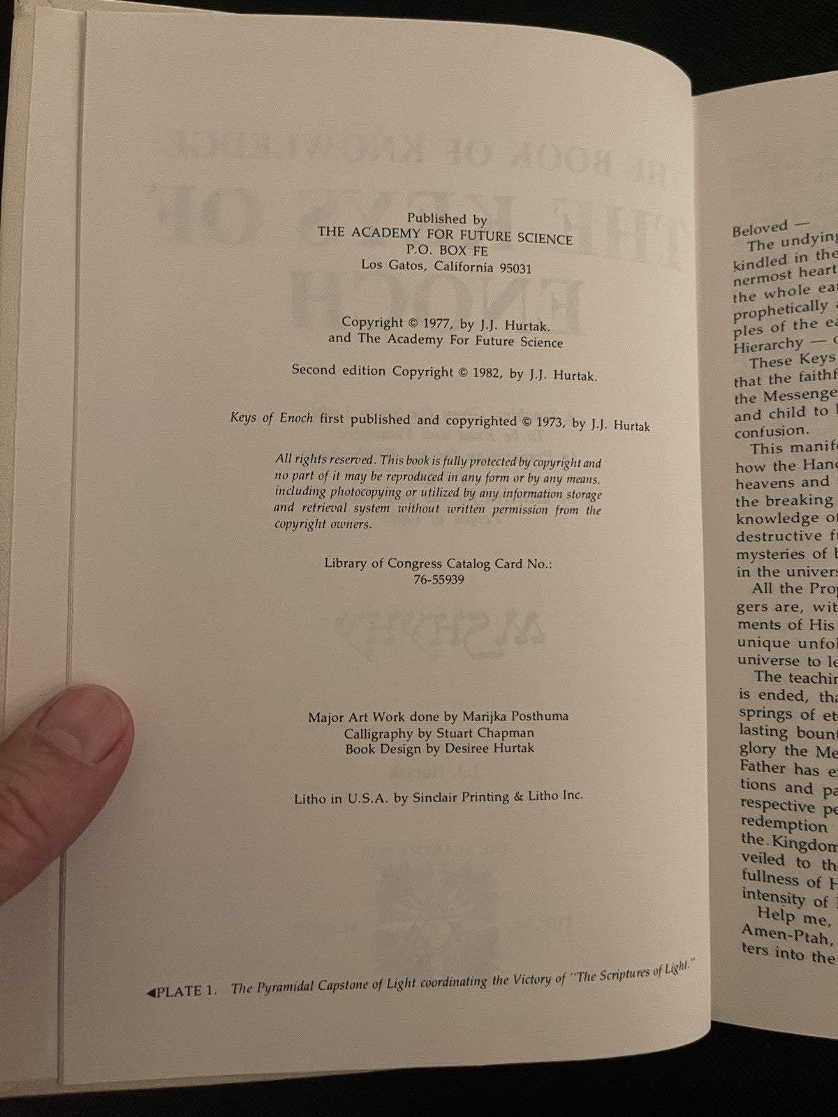 J.J. Hurtak The Book of Knowledge: The Keys of Enoch HC 2nd Ed 1982 Illus