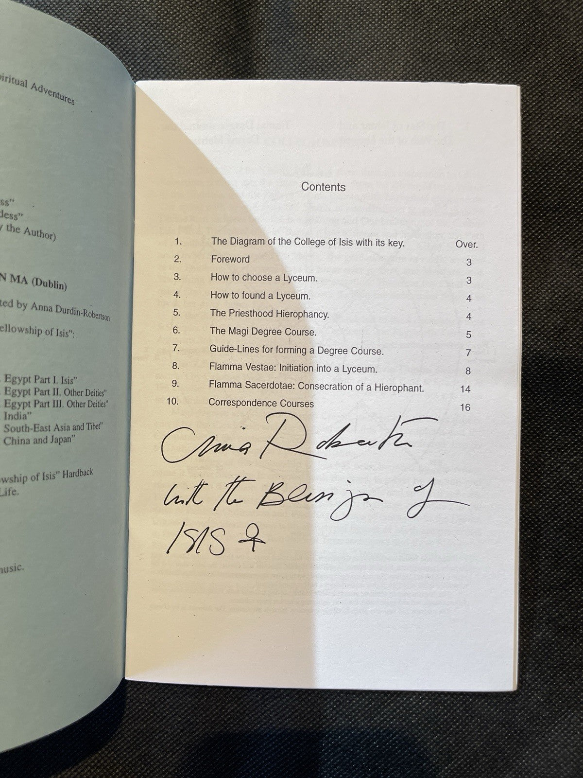 Fellowship of Isis "The College of Isis Manual" Olivia Robertson Signed 1st Ed.