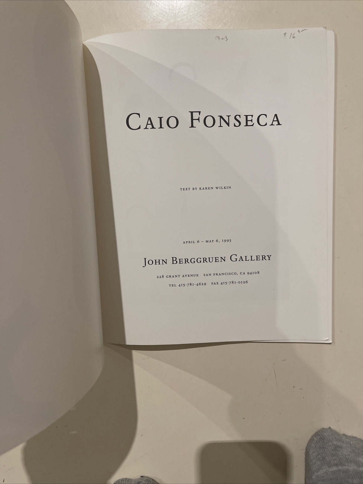 CAIO FONSECA: APRIL 6 - MAY 6, 1995. Published by John Berggruen Gallery