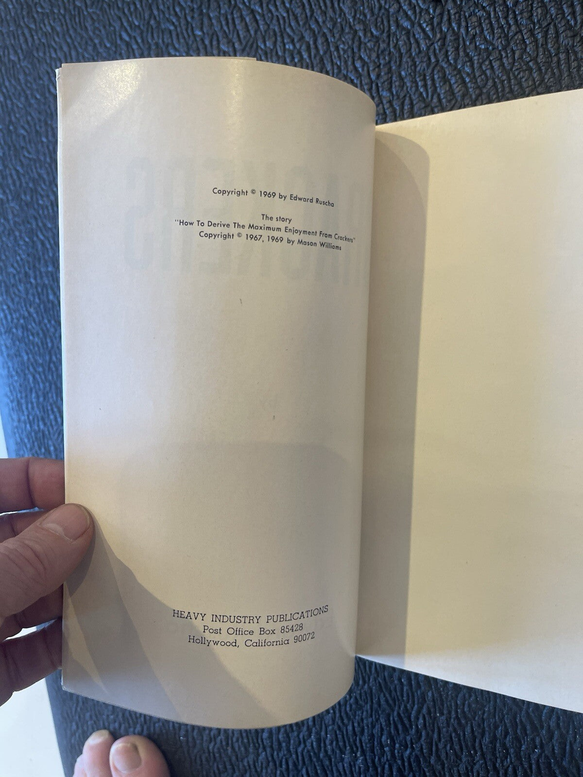 CRACKERS - FIRST EDITION BY ED RUSCHA  1969