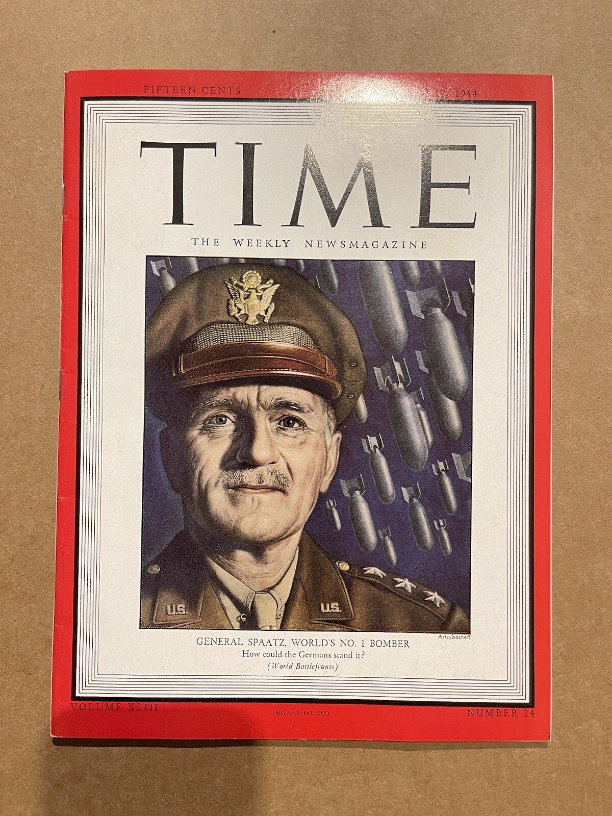Rare Mint! 1944 JUNE 12 TIME MAGAZINE - LT. GENERAL CARL SPAATZ - T 920