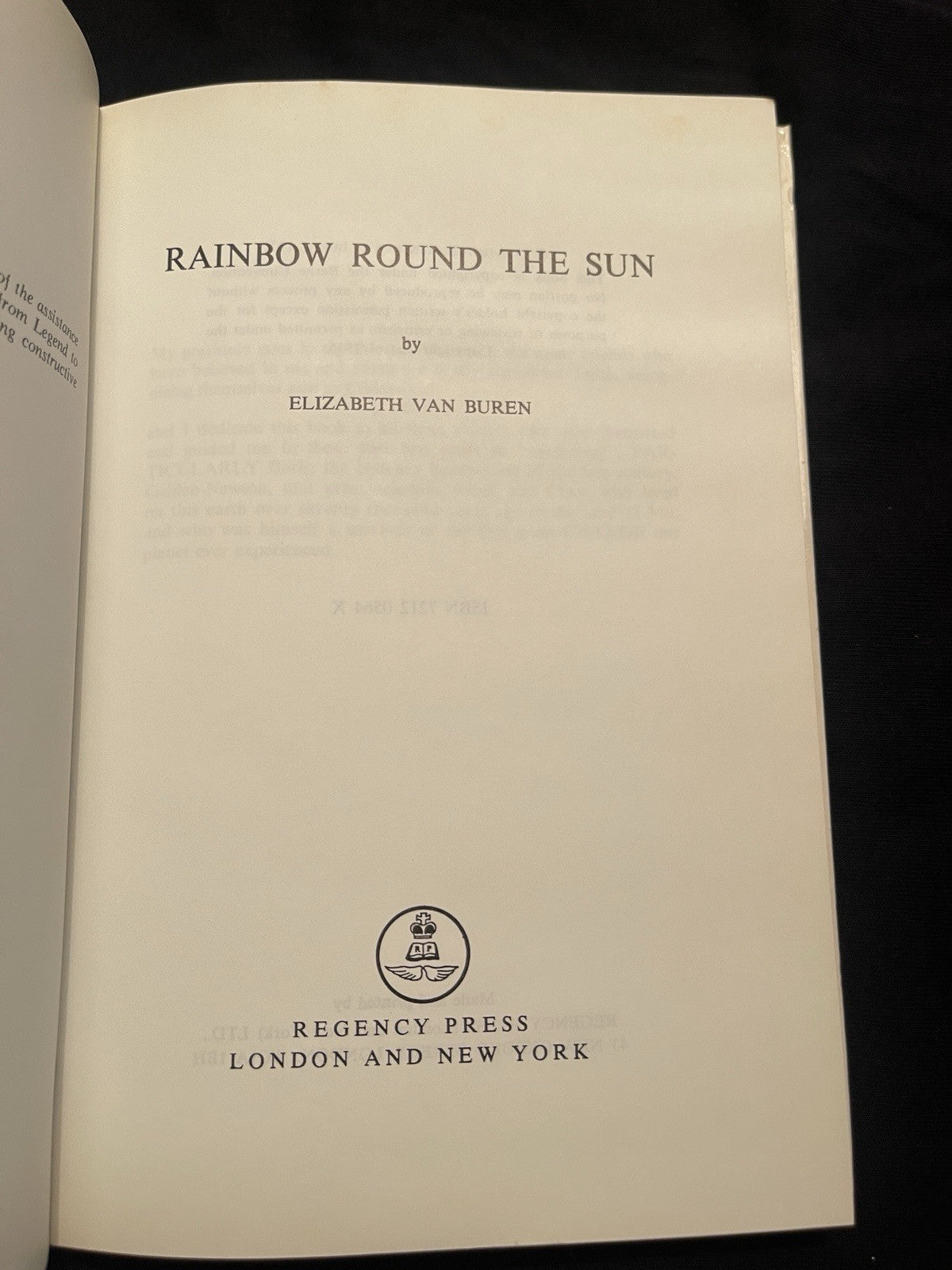 Rainbow Round the Sun Elizabeth Van Buren 1979 1st Edition Occult Astrology Rare