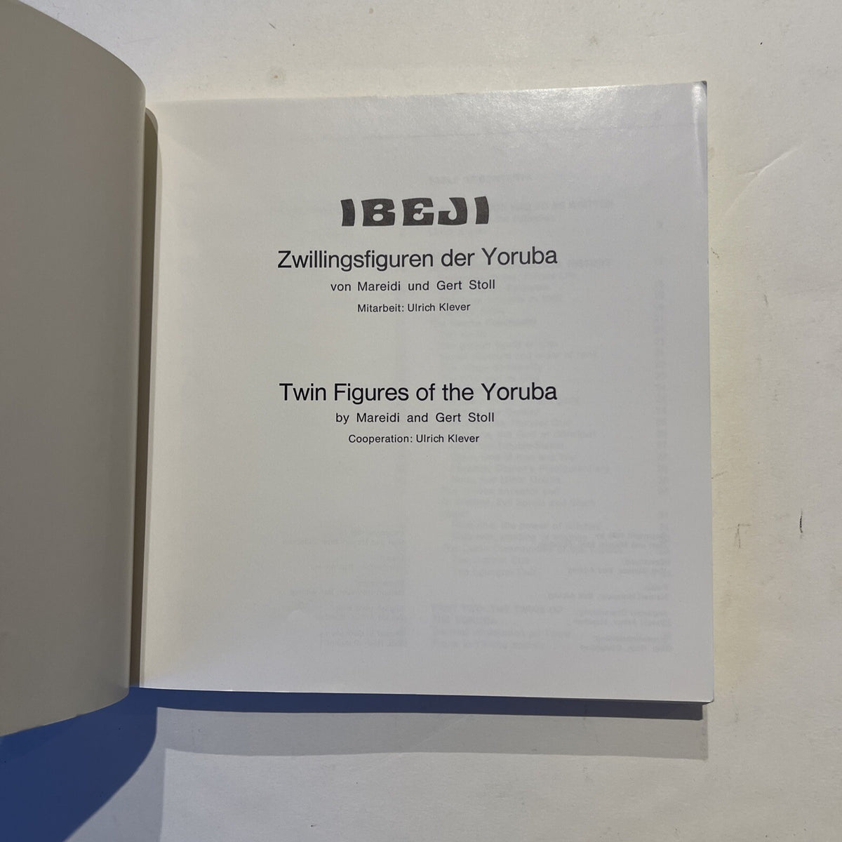 Ibeji Twin Figures of the Yoruba by Stoll 1980 Mint Condition