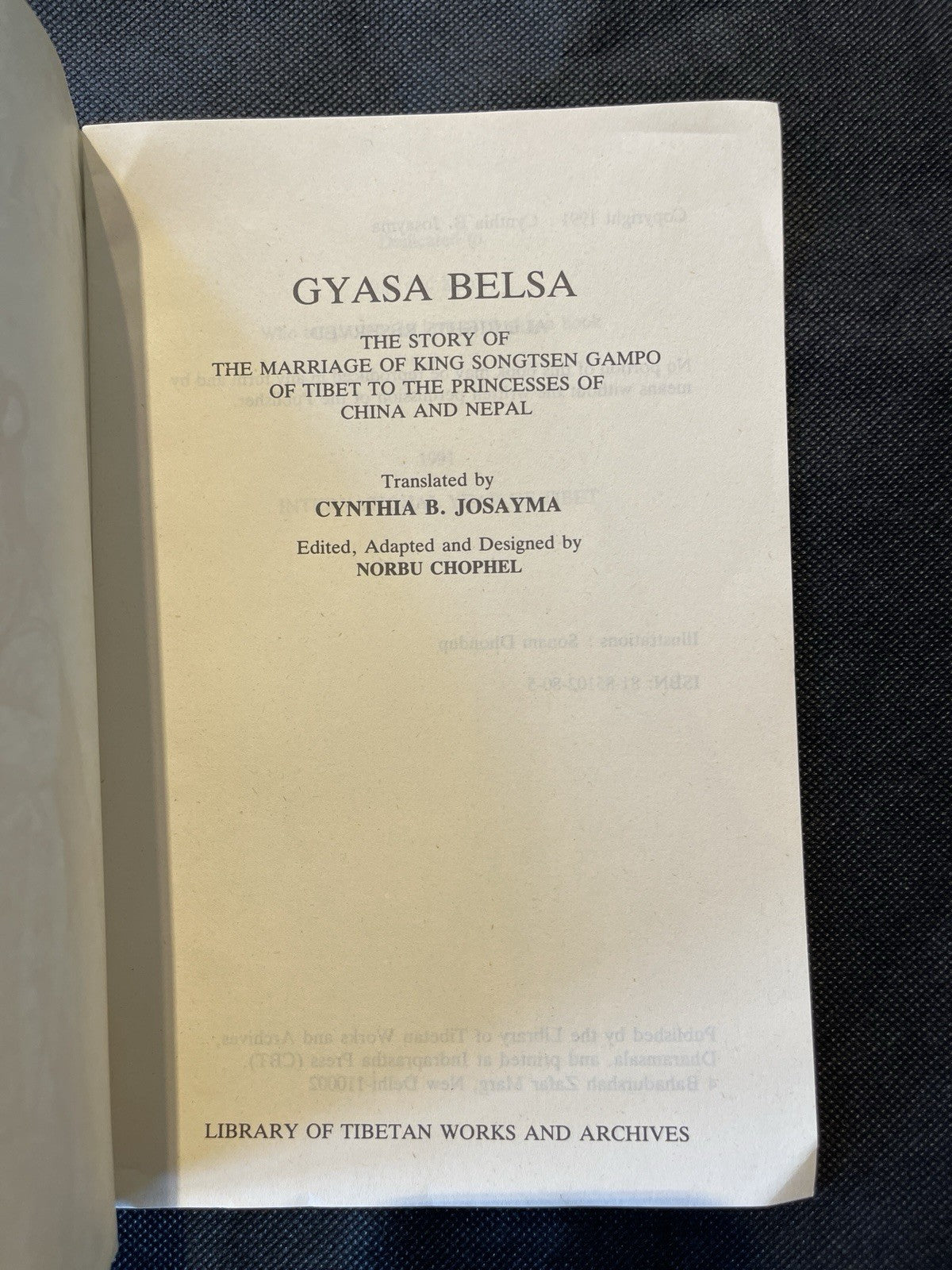 Gyasa Belsa Tibetan Folk Opera Story PB Cynthia B. Josayma, Illus Sonam