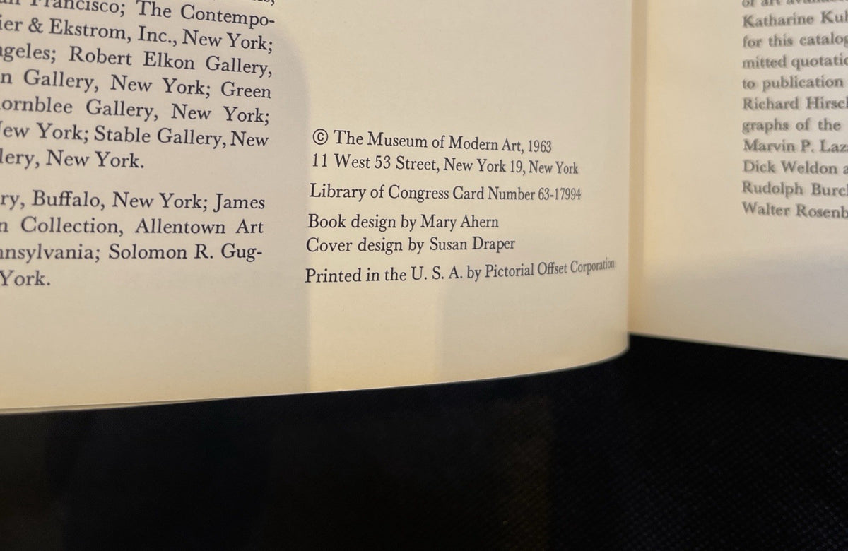 Americans 1963 Dorothy Miller Museum Of Modern Art NY rare 1st Edition