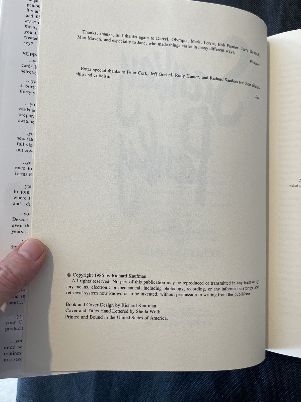 Kaufman, Richard. Sankey Panky. Kaufman & Company, 1st.ed And 2 Signed Booklets