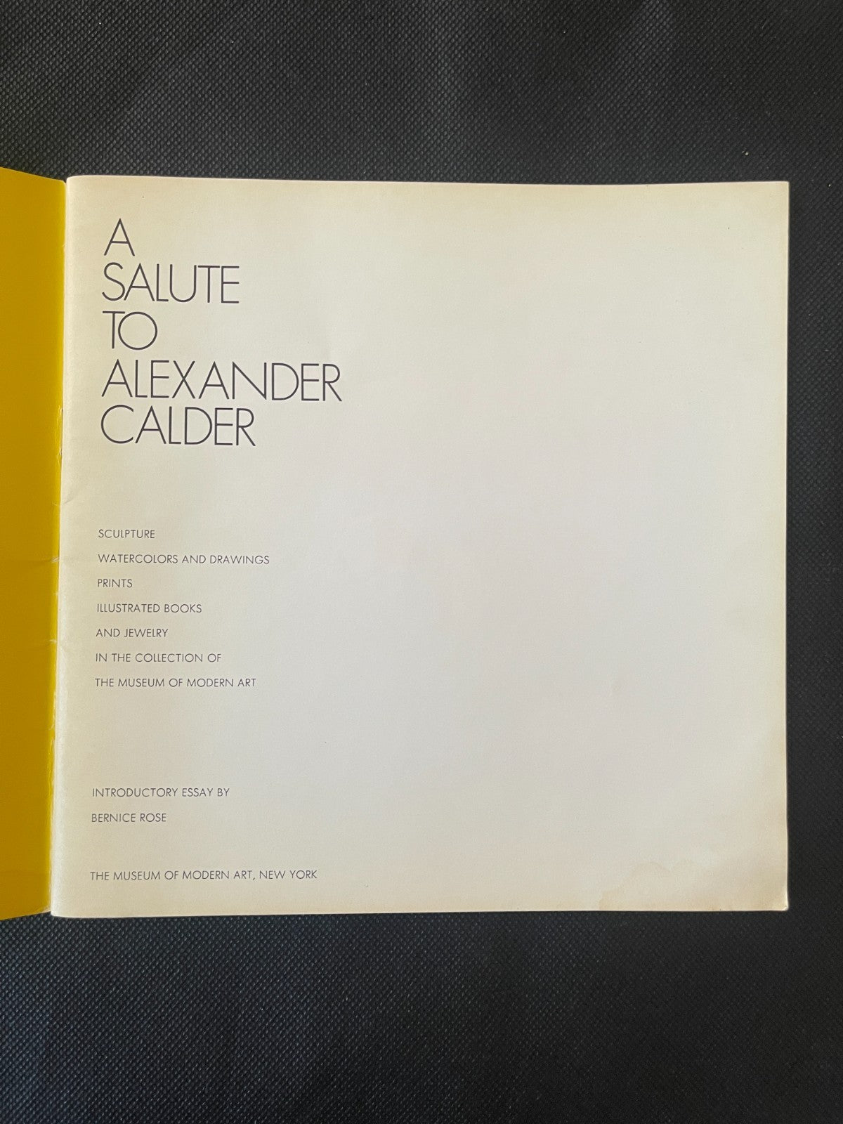 A Salute to Alexander Calder MOMA 1969 Bernice Ros