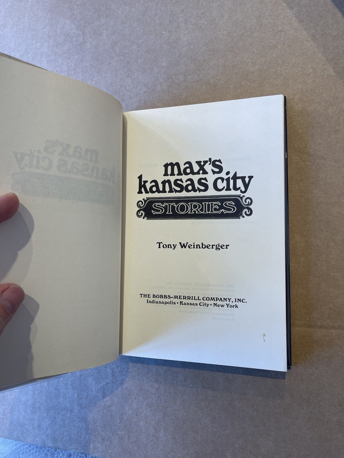 Max’s Kansas City Stories by Tony Weinberger RARE 1st Edition 1971