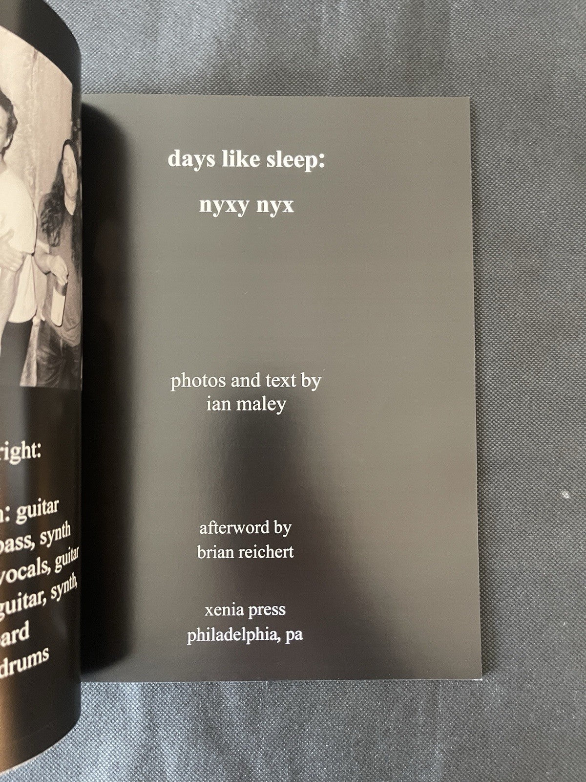 Days Like Sleep: Nyxy Nyx – Ian Maley -Xenia Press, 2024 Indie Photo Rare Ltd Ed