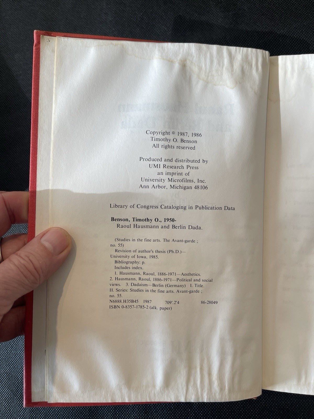 Raoul Hausmann and Berlin Dada by Timothy O. Benson