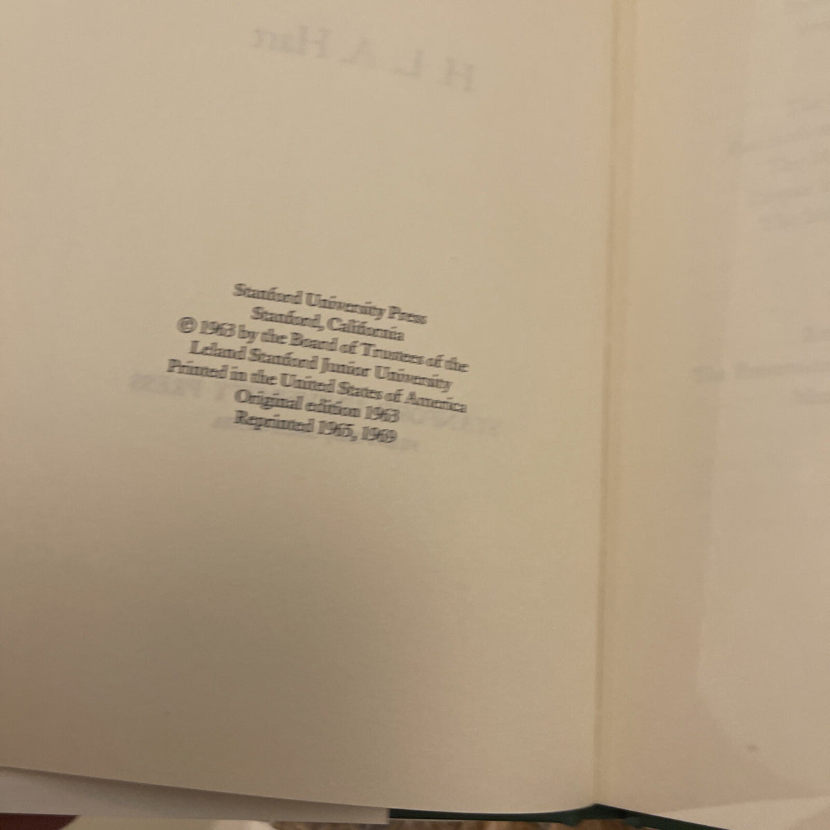 Law Liberty And Morality H L S Hart 1969 Stanford Ed.