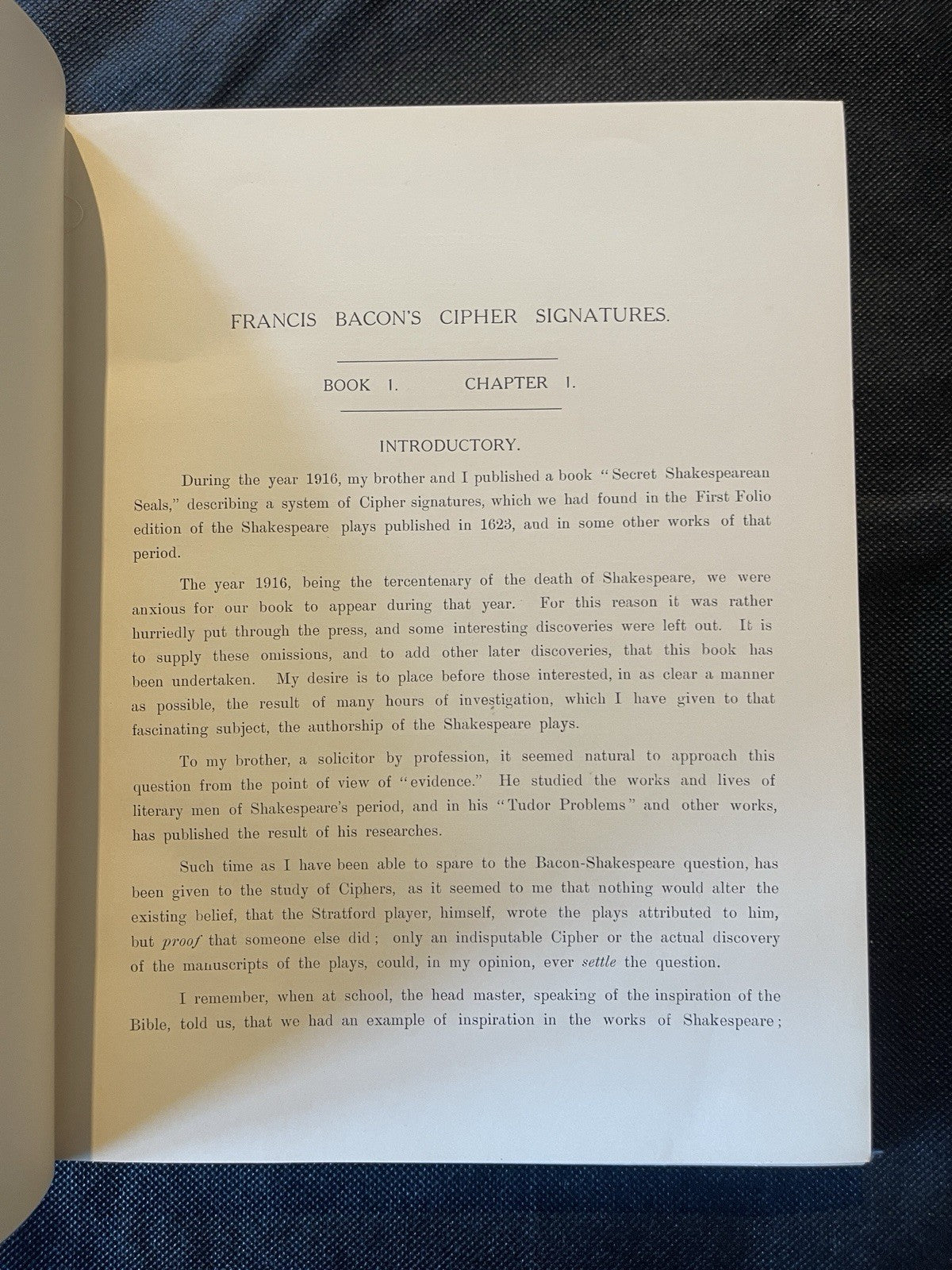 Francis Bacon's Cipher Signatures Frank Woodward HC 1923 Grafton & Co. Illus