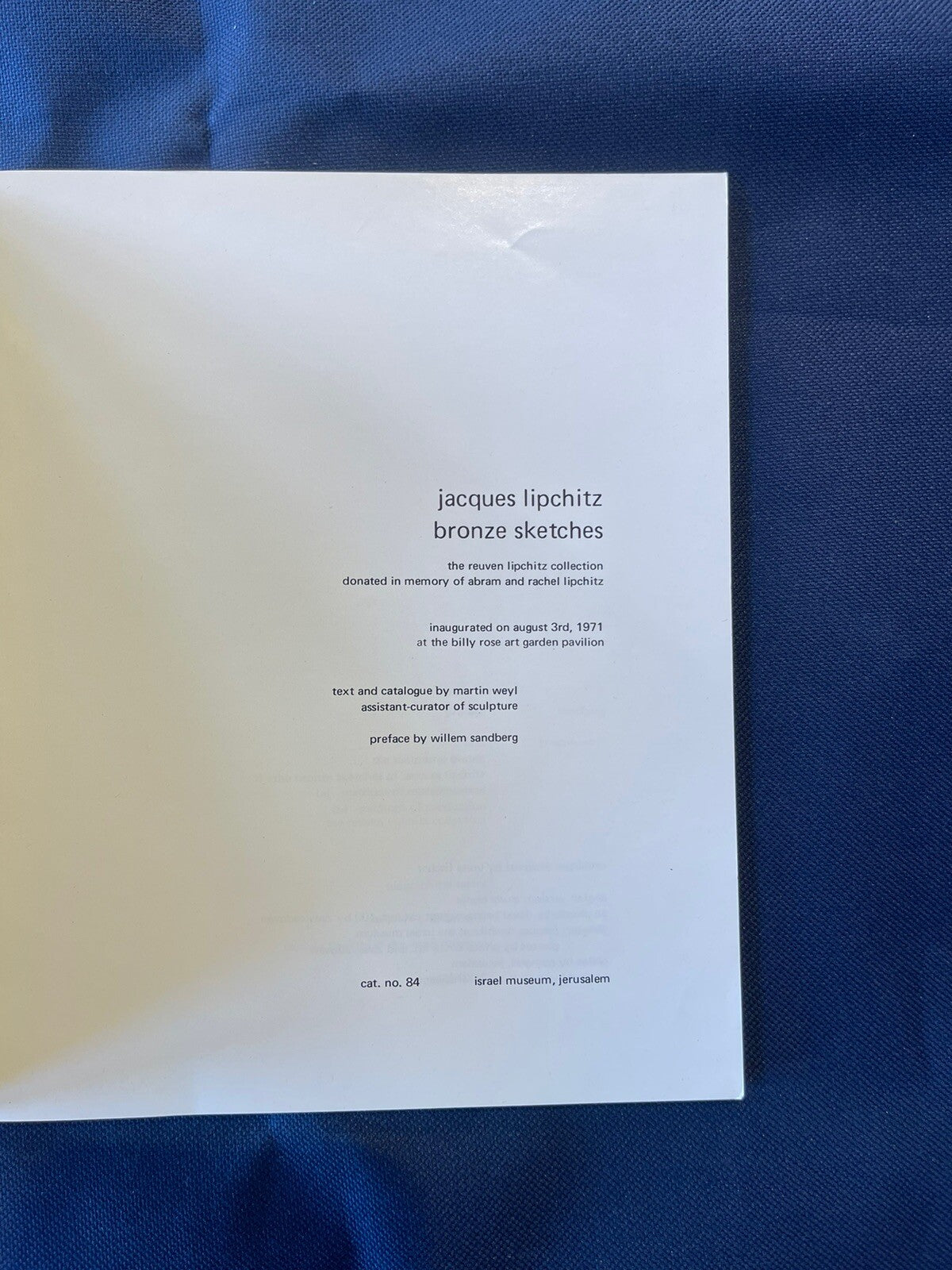 Jacques Lipchitz Bronze Sketches 1971 Catalogue
