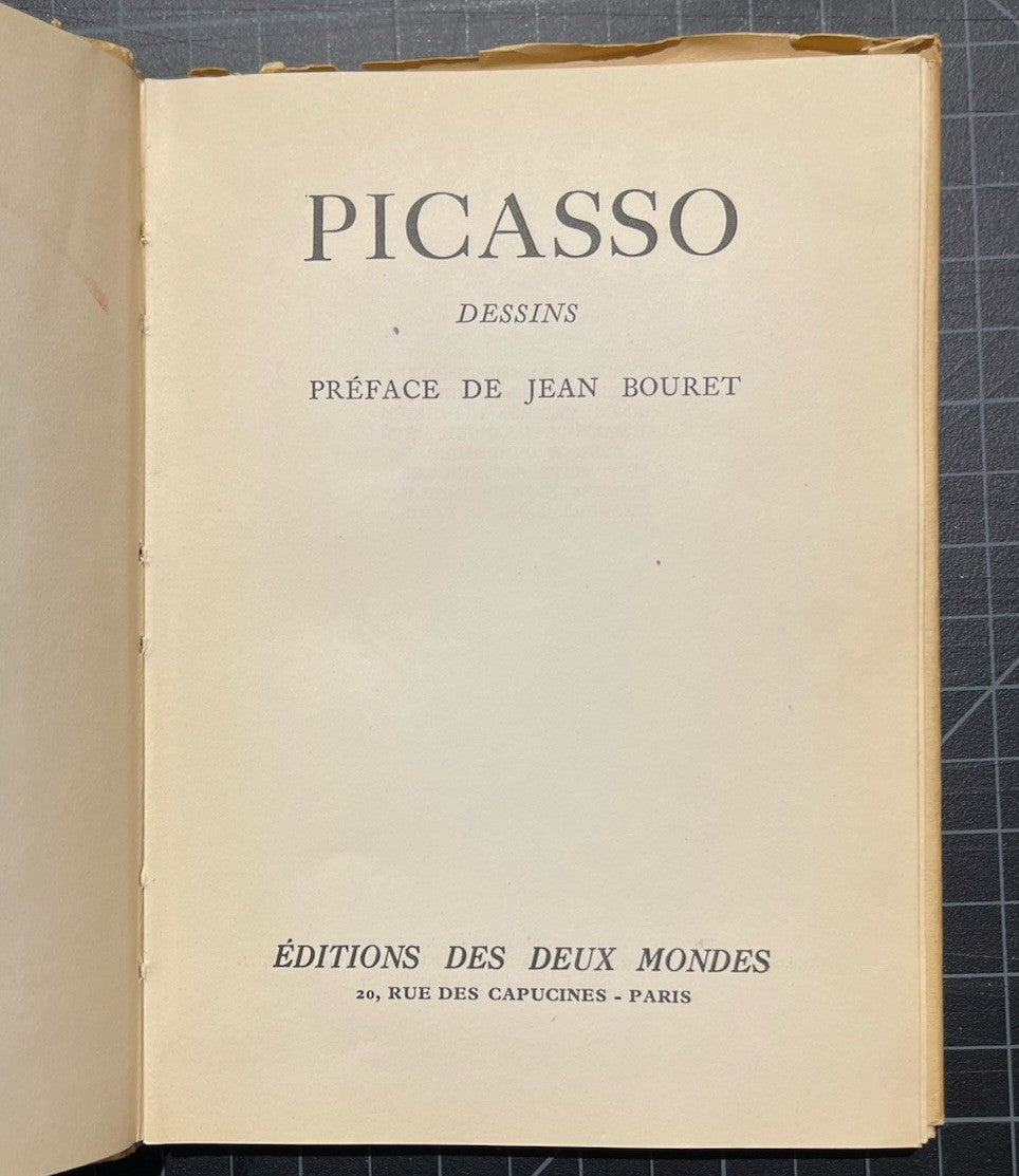 Picasso Dessins (Drawings) 1st Ed France Faux Mondes