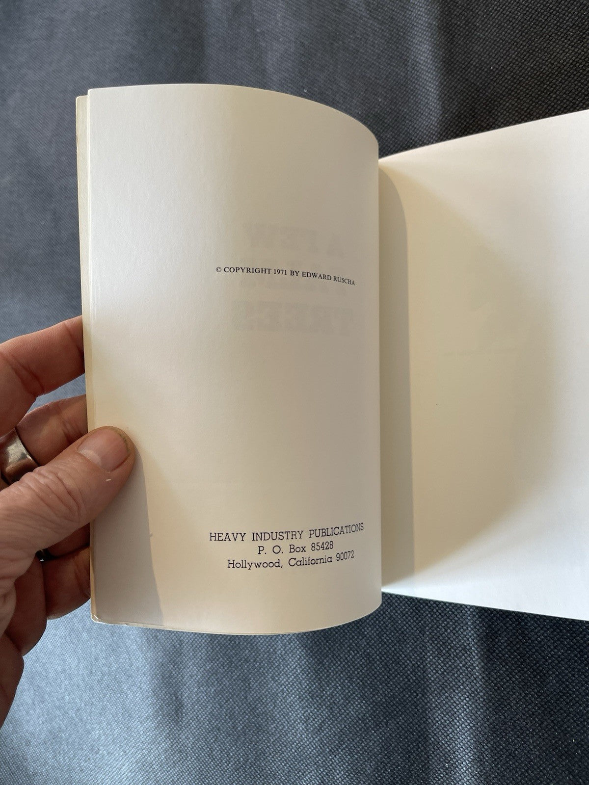Ed Ruscha – A Few Palm Trees (1971) – 1st Ed– Heavy Industry Publications