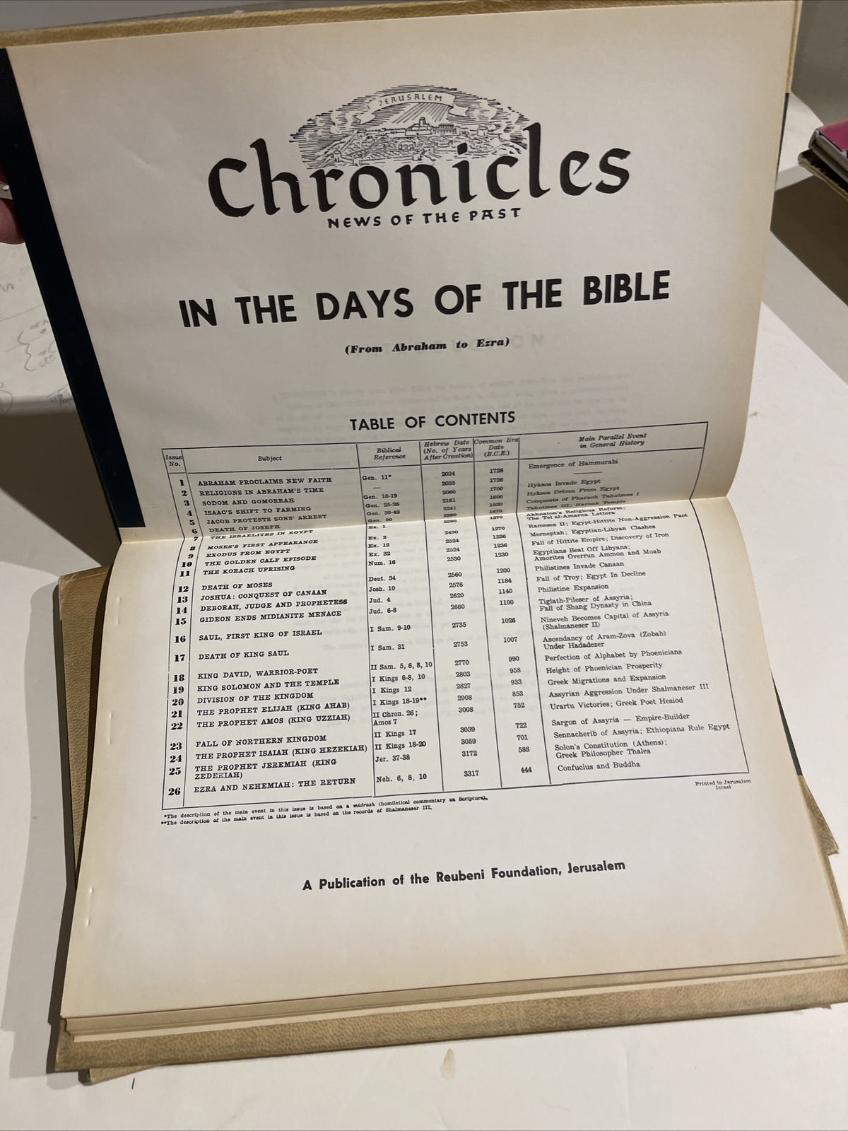 CHRONICLES NEWS OF THE PAST, IN THE DAYS OF THE BIBLE VOL I & II  Set of  2