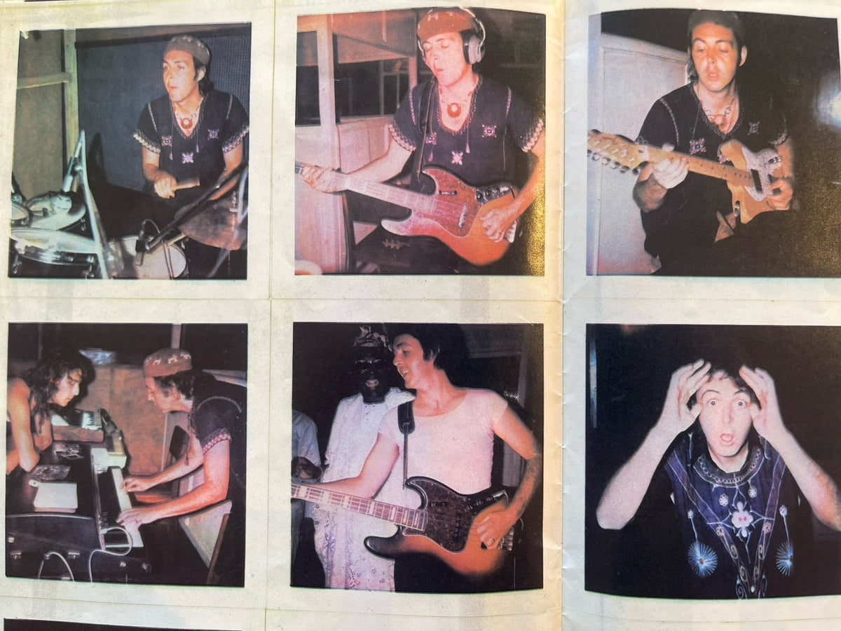 Paul McCartney Wings Band on the Run Polaroid Snapshots LP Insert Poster 1973