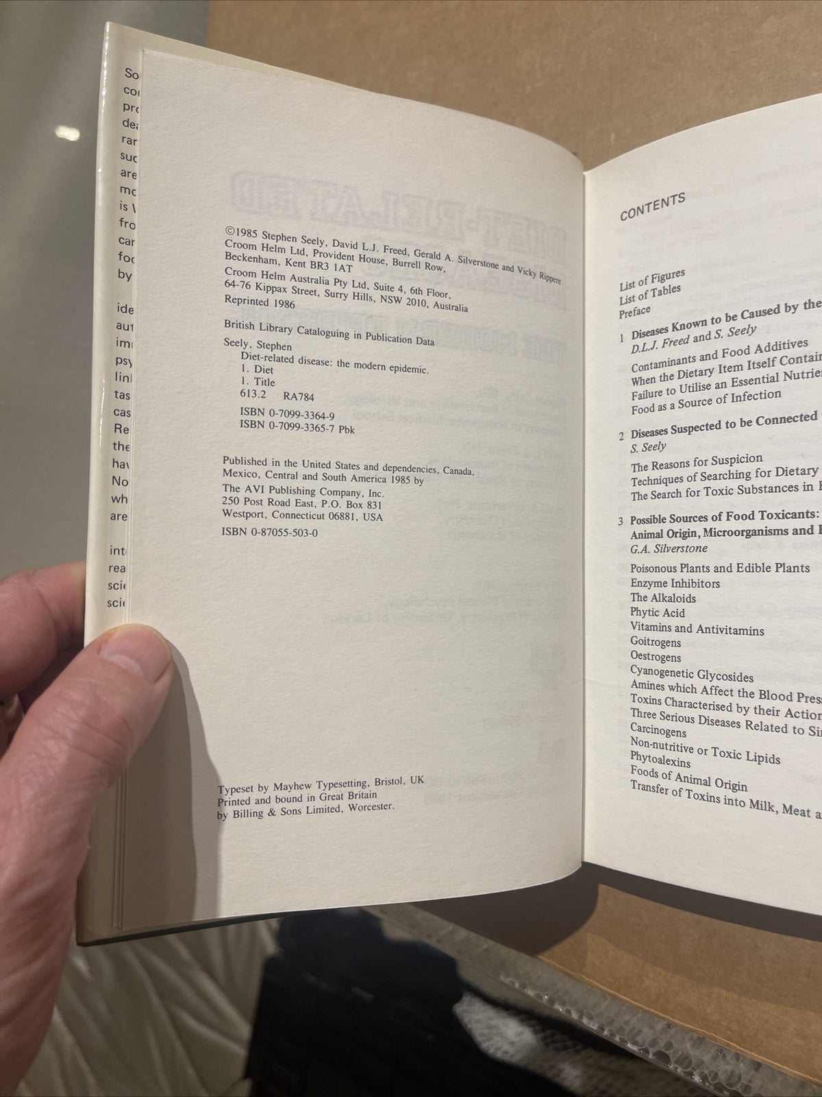 Diet-Related Diseases: The Modern Epidemic By Seely, Freed As New Hard Copy