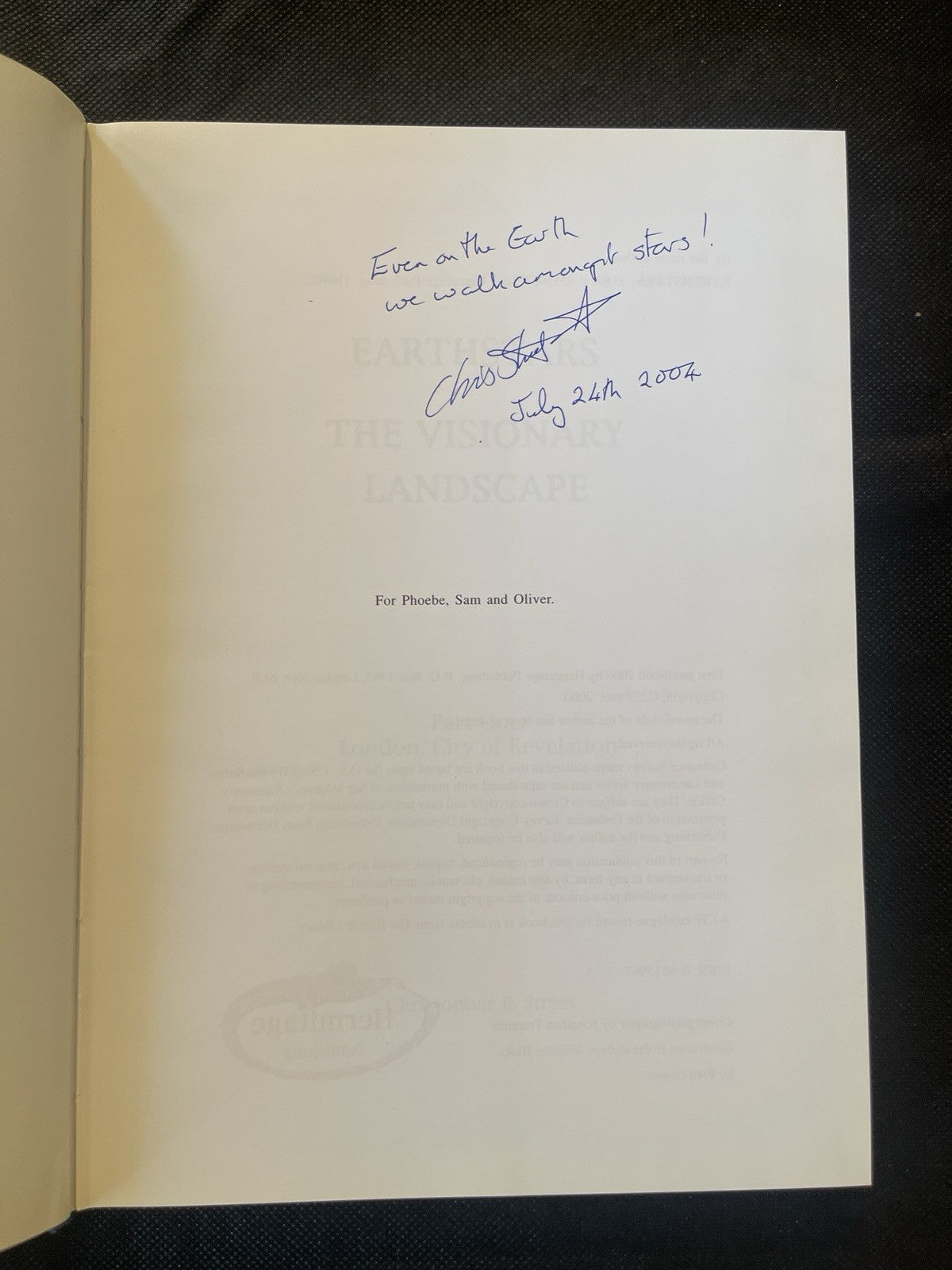 Christopher E. Street Earthstars London City of Revelation HC Illus Signed