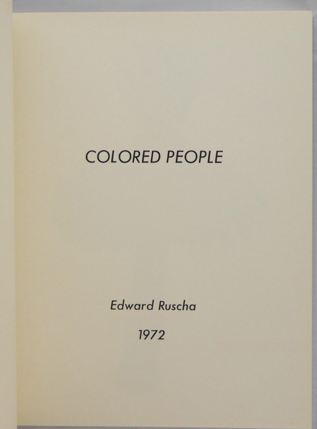 COLORED PEOPLE - 1ST. ED. BY EDWARD RUSCHA