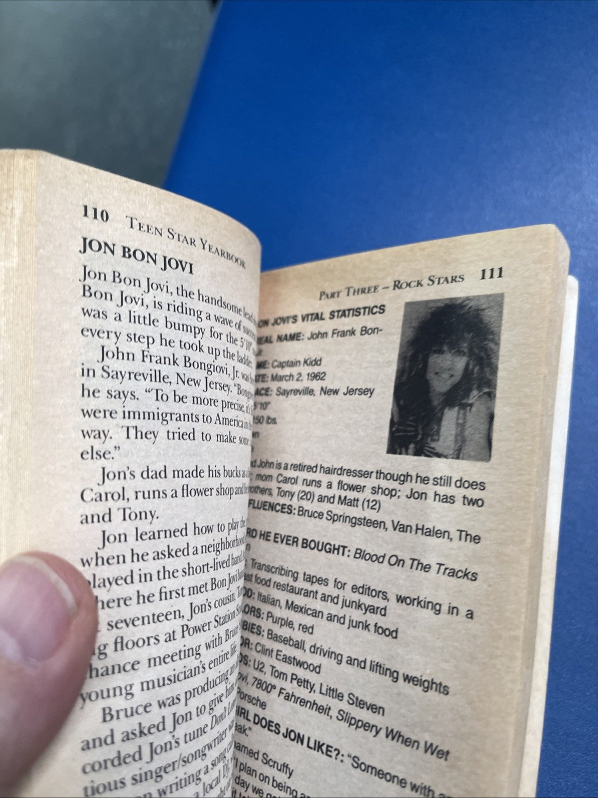 Teen Star Yearbook By Grace Catalano 1988 Paperback Book Johnny Depp ~ Bon Jovi