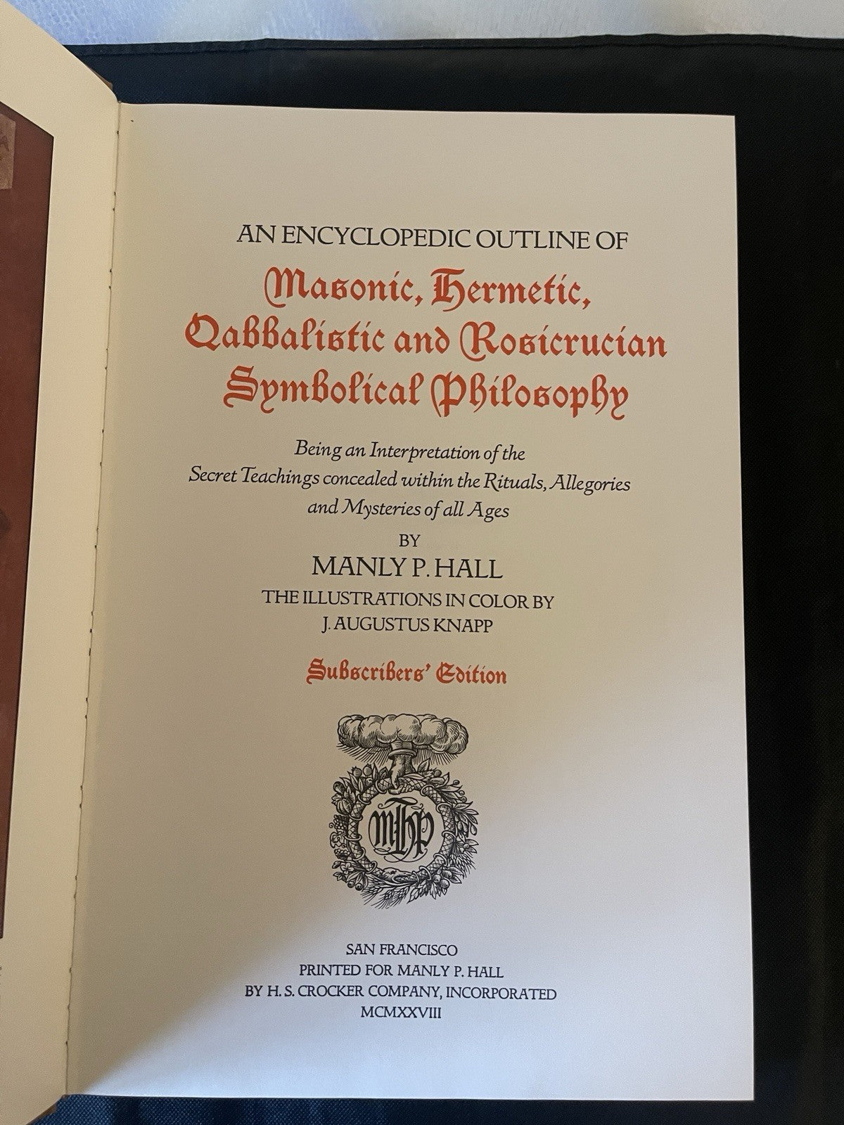 Manly P Hall Secret Teachings of All Ages 1988 Diamond Jubilee 1st Printing Rare