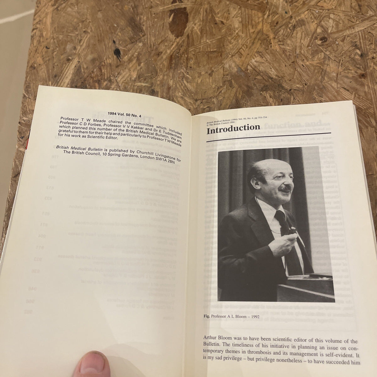 Thrombosis By T W Meade British Medical Bulletin