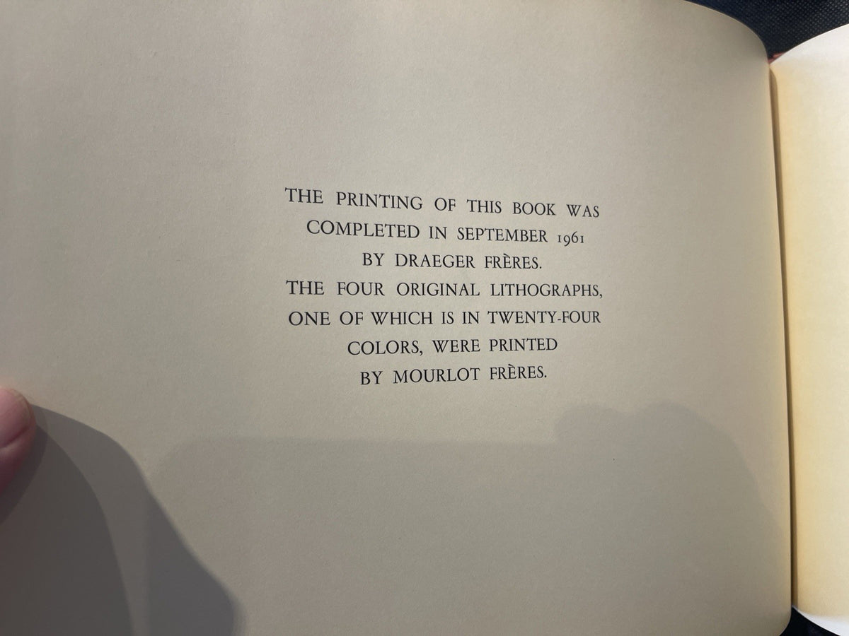 Picasso Toreros Jaime Sabartes 1961 1st US HC/DJ Missing Lithographs