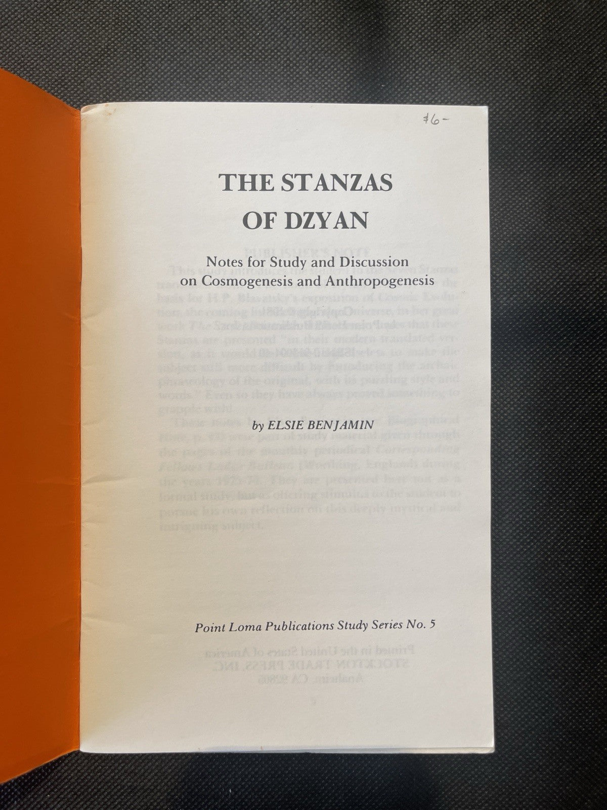 The Stanzas of Dzyan Cosmogenesis Anthropogenesis 1981 Elsie Benjamin BLAVATSKY
