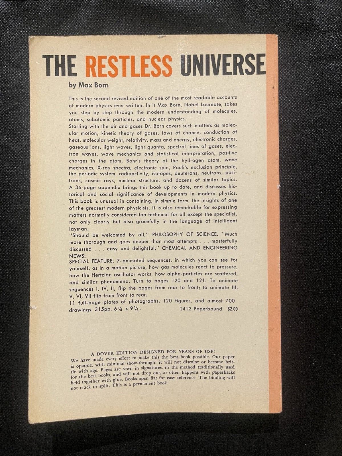The Restless Universe by Max Born Second Edition 1951 VG Condition