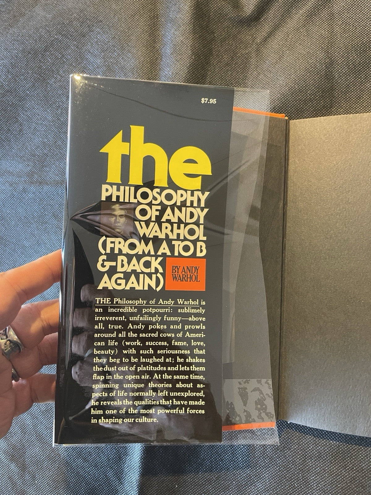 Andy Warhol - Philosophy of Andy Warhol 1st. Ed DJ Fine Signed and Inscribed