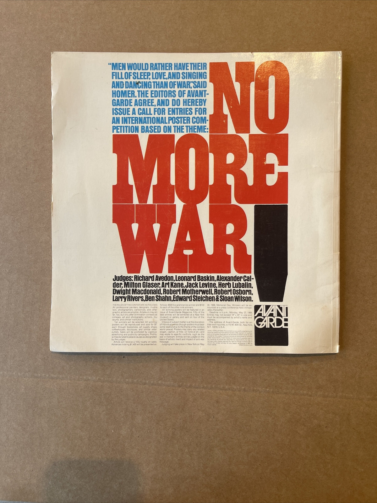 AVANT GARDE magazine January 1968 Love ISSUE # 1 w/ THE FUGS Muhammad Ali NIXON