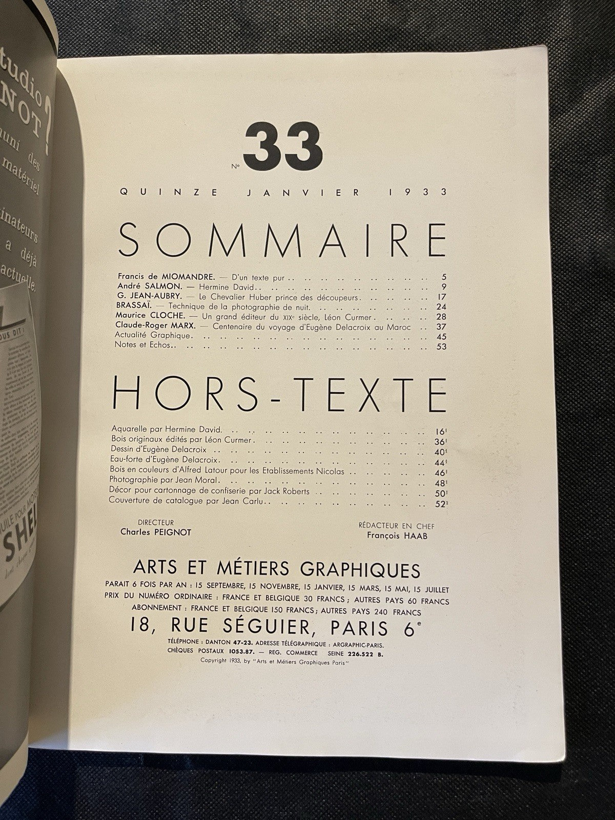Arts et Métiers Graphiques No. 33 (Jan 15, 1933) – Brassaï Paris de Nuit – Rare