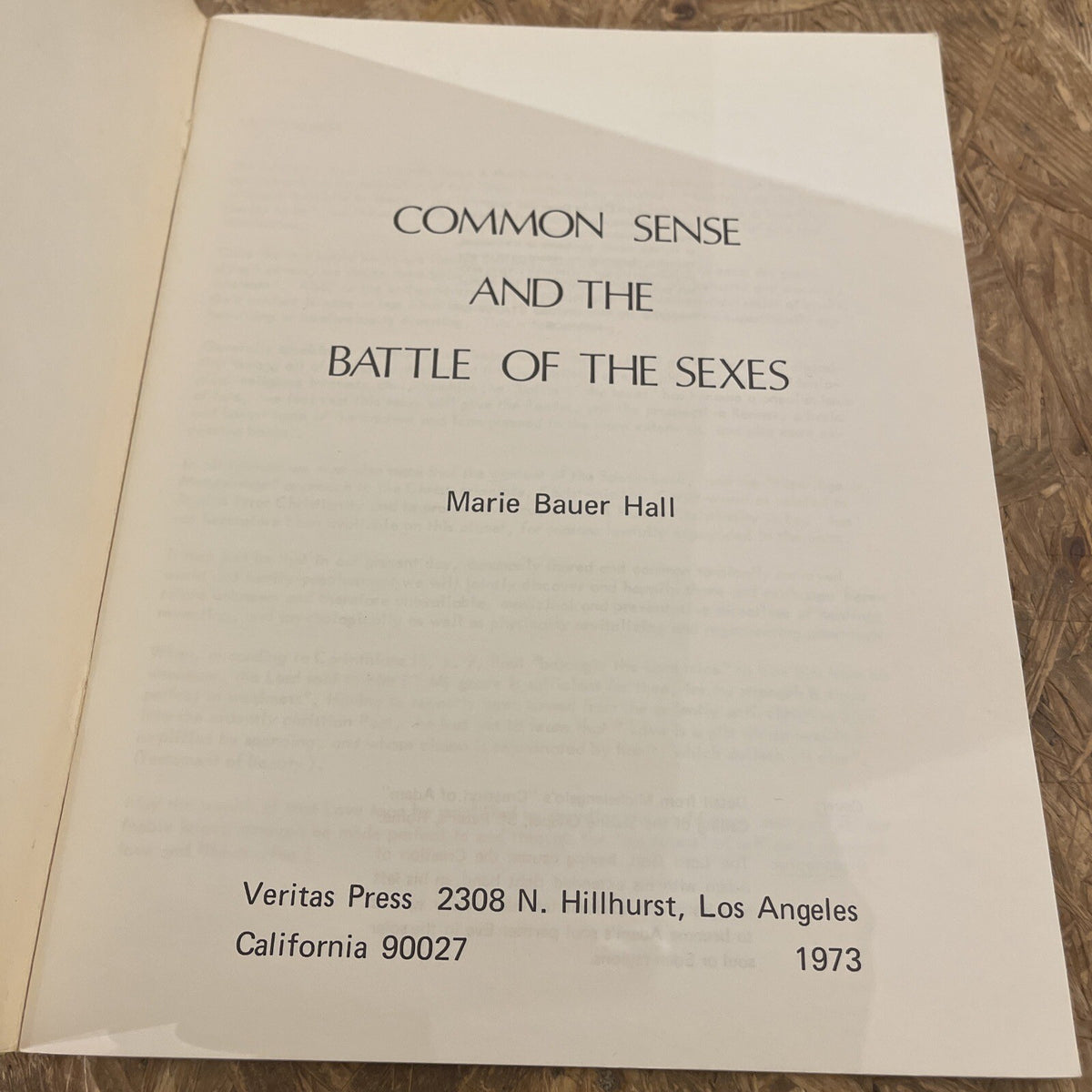 common sense and the battle of the sexes  by Marie Bauer Hall