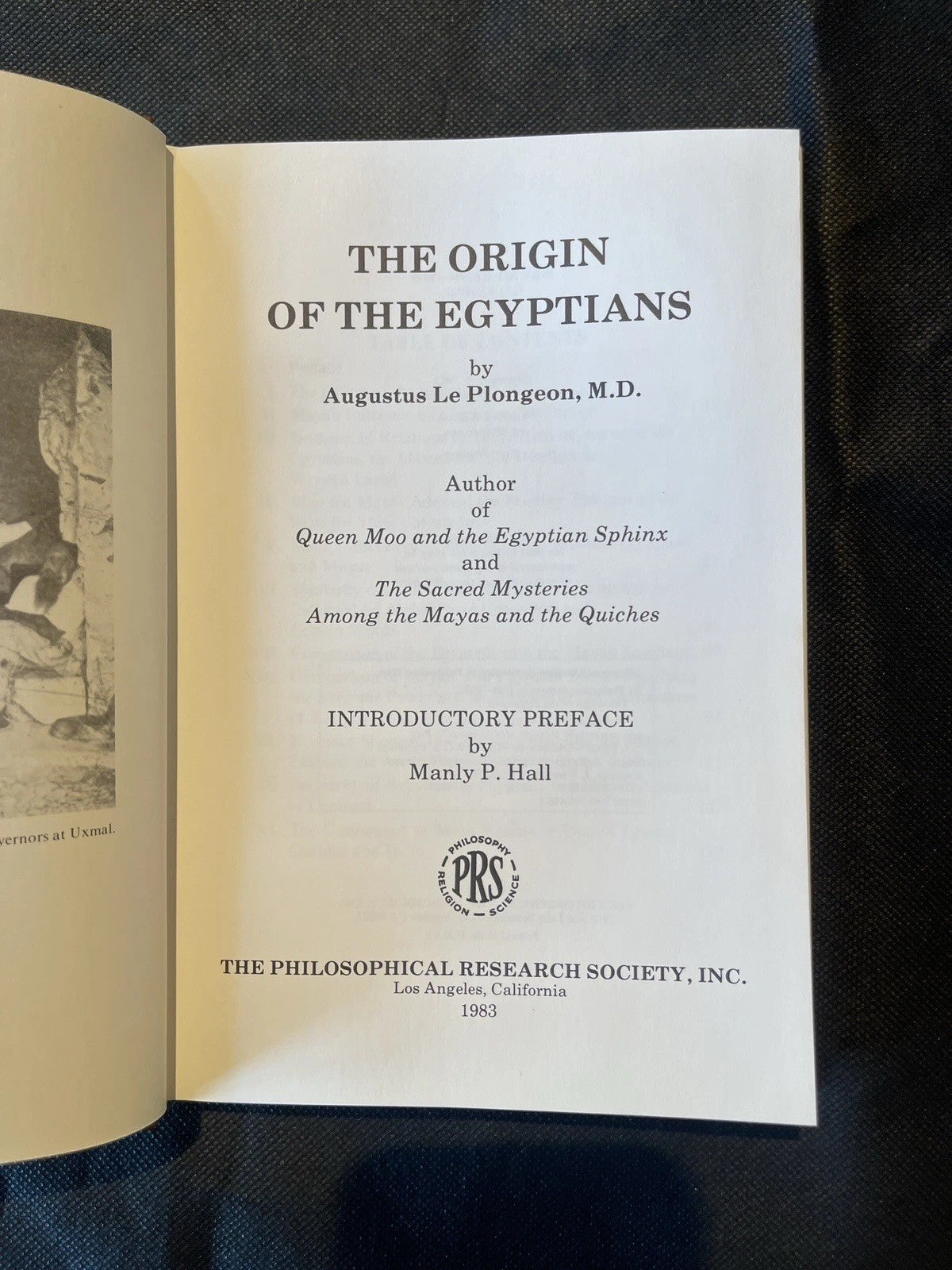 The Origin of the Egyptians byLe Plongeon - Manly P. Hall 1st ed of 2000 copies