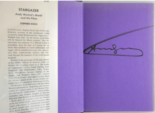 SIGNED by ANDY WARHOL! Stargazer: Andy Warhol’s World and His Films. NY by Koch