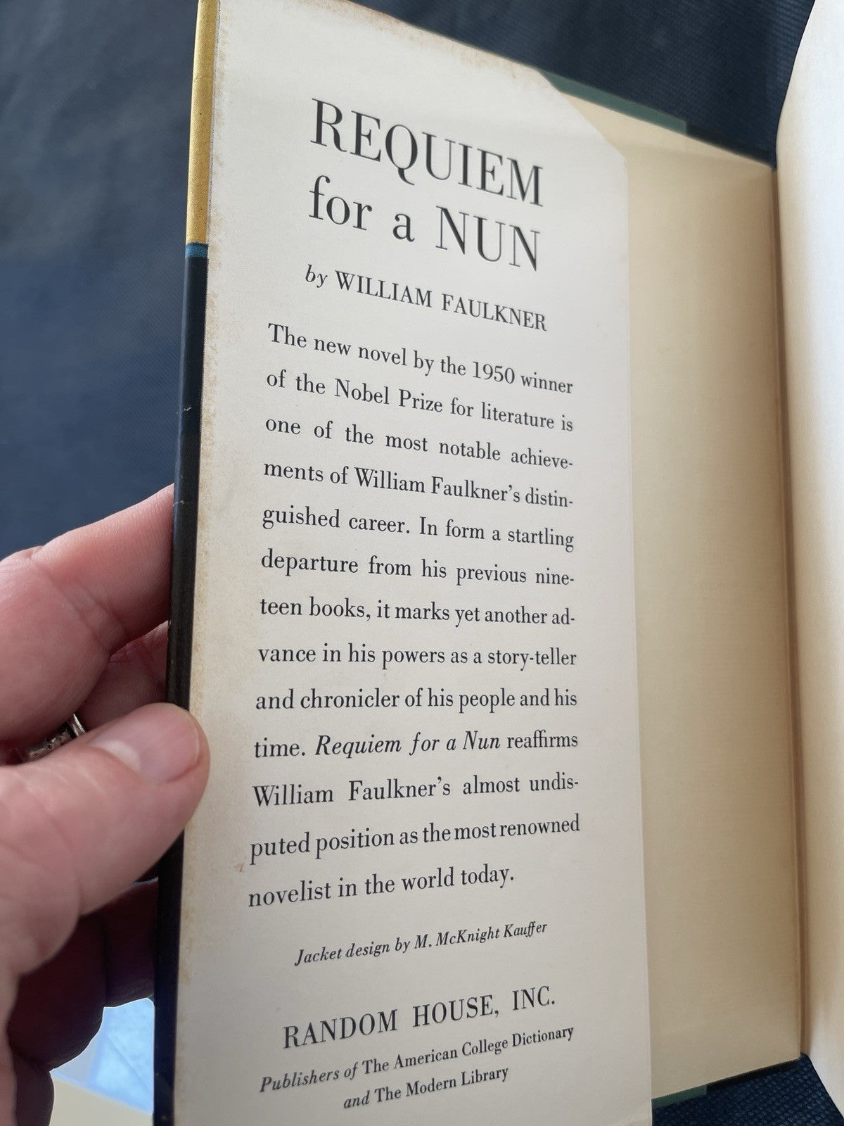 Requiem for a Nun, by William Faulkner (1951) 1st edition, 1st printing DJ