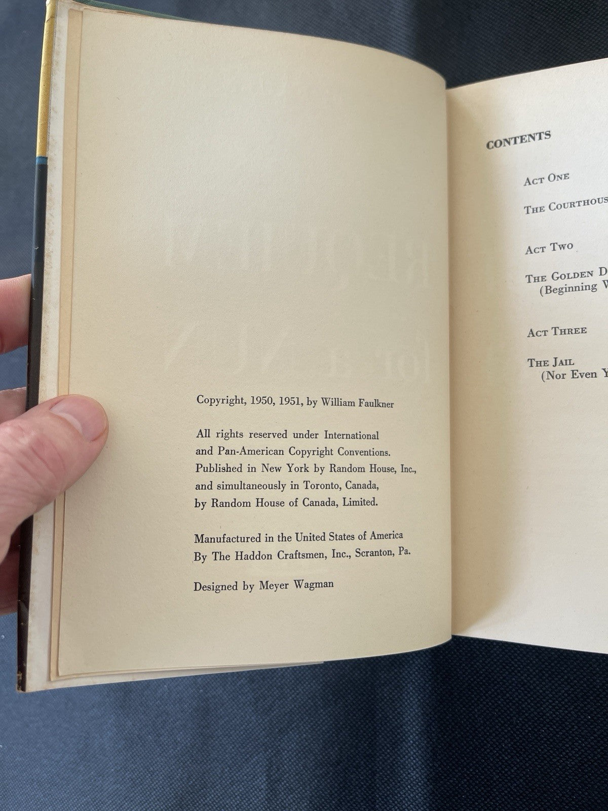 Requiem for a Nun, by William Faulkner (1951) 1st edition, 1st printing DJ